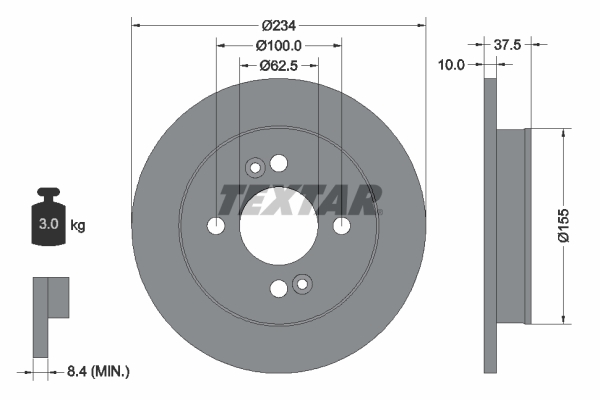 TEXTAR TEX 92147203 Féktárcsa