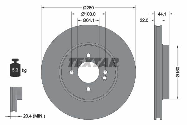 TEXTAR TEX 92157905 Féktárcsa