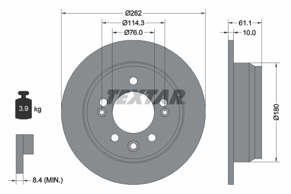 TEXTAR TEX 92161703 Féktárcsa