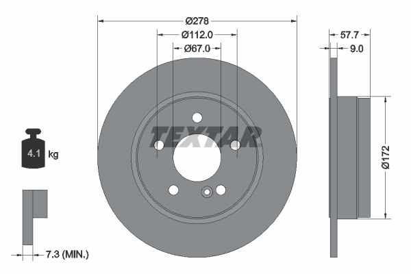 TEXTAR TEX 92163103 Féktárcsa