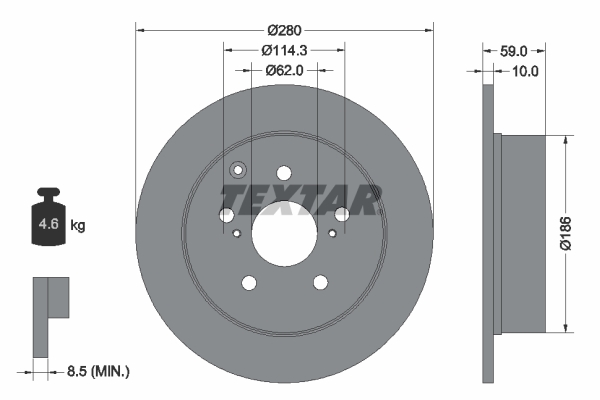 TEXTAR TEX 92168103 Féktárcsa