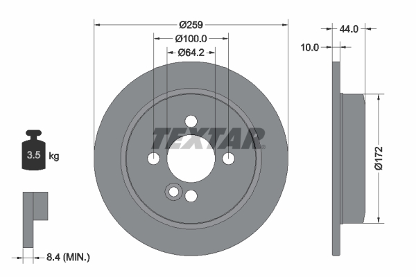 TEXTAR TEX 92175003 Féktárcsa