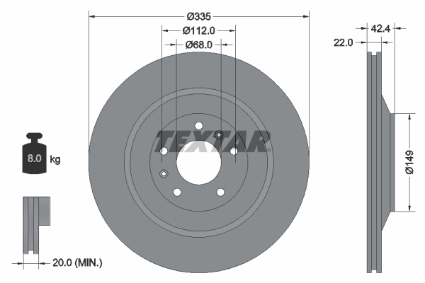 TEXTAR TEX 92177005 Féktárcsa