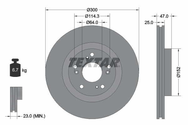 TEXTAR TEX 92177903 Féktárcsa