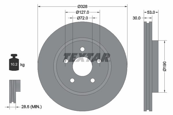 TEXTAR TEX 92184505 Féktárcsa