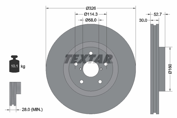 TEXTAR 92194303TX Féktárcsa