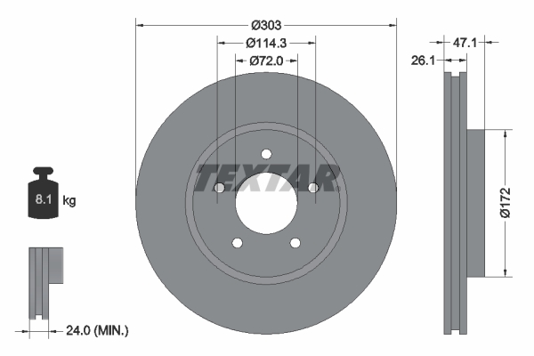 TEXTAR 92197703 FÉKTÁRCSA