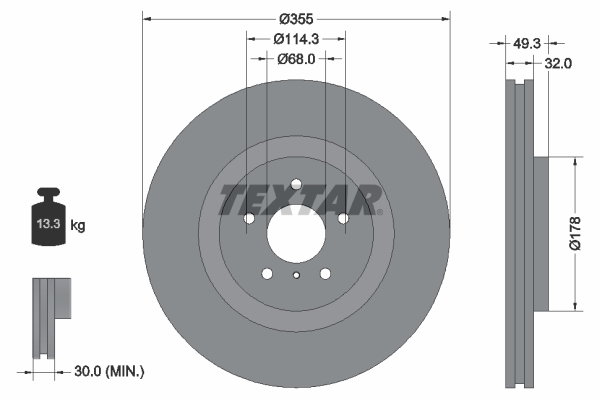 TEXTAR 92199105 FÉKTÁRCSA