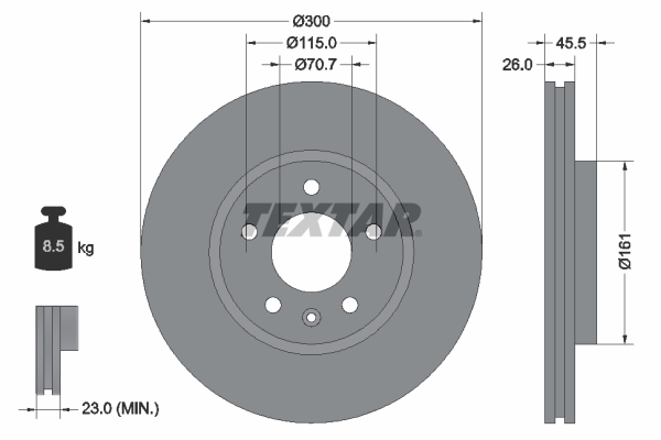 TEXTAR TEX 92205605 Féktárcsa