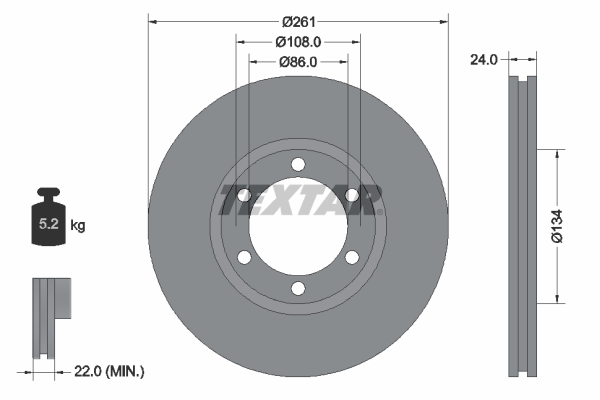 TEXTAR TEX 92234700 Féktárcsa