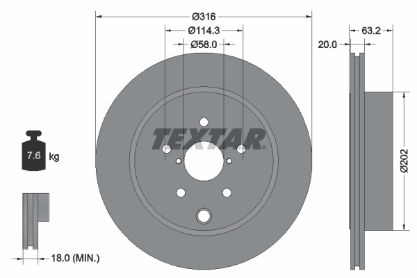 TEXTAR 92243703TX Féktárcsa