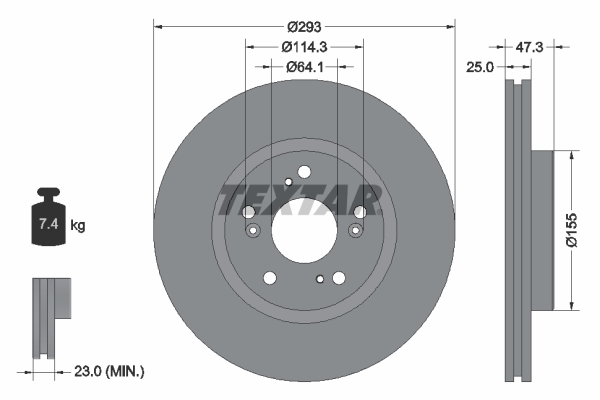 TEXTAR TEX 92257303 Féktárcsa