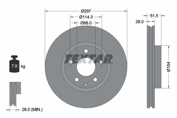 TEXTAR 92257405TX 92257405TX DISC FRANA (LIVRABIL NUMAI PERECHE) - T