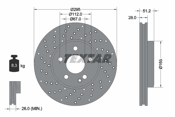 TEXTAR TEX 92257505 Féktárcsa