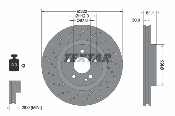 TEXTAR TEX 92262105 Féktárcsa