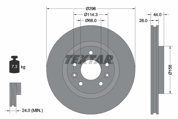 TEXTAR 92274203TX 92274203TX FÉKTÁRCSA (CSAK PÁRBAN RENDELHETO) - TE