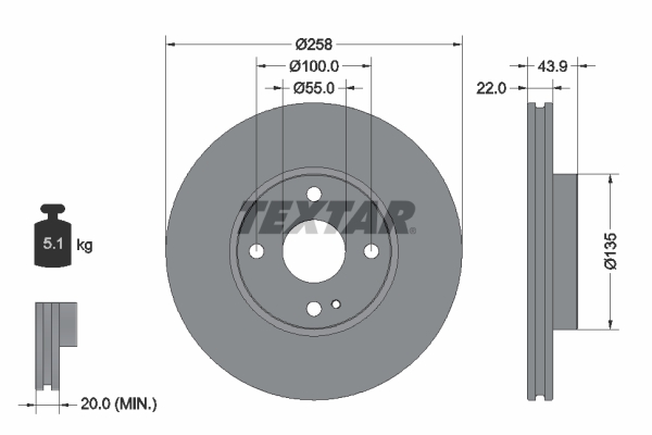 TEXTAR 258 133 Alkatrész 92300903