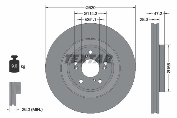 TEXTAR TEX 92306203 Féktárcsa