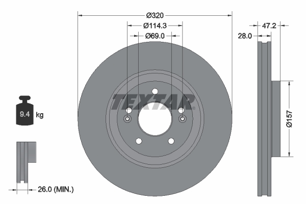 TEXTAR 260 321 Alkatrész 92306303