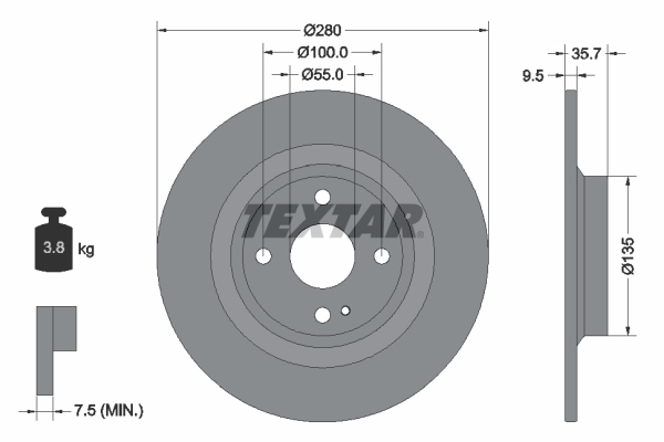 TEXTAR 92320003 féktárcsa