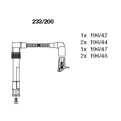 BREMI BRE233/200 Gyújtókábel készlet, gyertyakábel szett