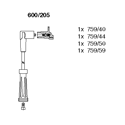 BREMI BRE 600/205 Gyújtókábel készlet, gyertyakábel szett