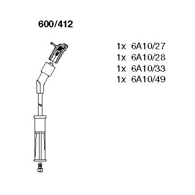 BREMI 600/412BREM Gyújtókábel készlet, gyertyakábel szett