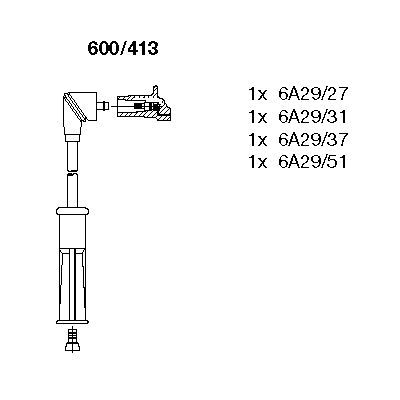 BREMI 600/413BREM Gyújtókábel készlet, gyertyakábel szett