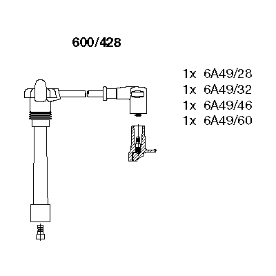 BREMI 600/428BREM Gyújtókábel készlet, gyertyakábel szett