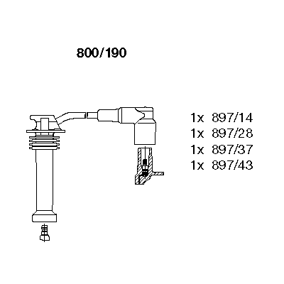 BREMI 800/190BREM Gyújtókábel készlet, gyertyakábel szett