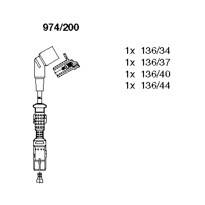 BREMI 974/200BREM Gyújtókábel készlet, gyertyakábel szett