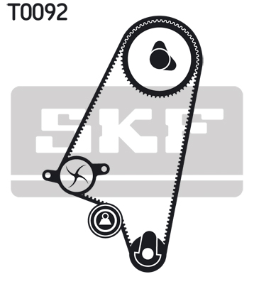 SKF 1003131280 VKMC 90008 - Vízpumpa + fogasszíj készlet