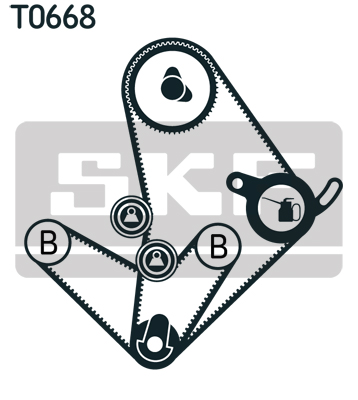 SKF VKMA95014 Vezérlés készlet, fogasszíj szett, (szíj+görgők)