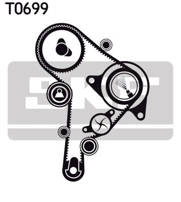 SKF VKMC01251 Vezérlés készlet, fogasszíj szett (szíj+görgők+víz