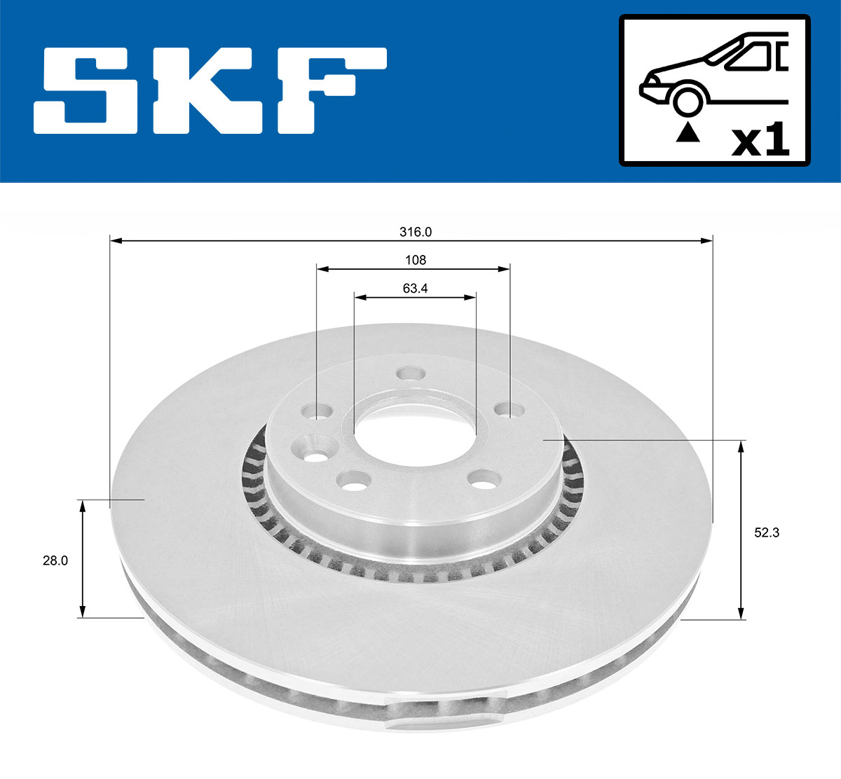 SKF SKFVKBD80116V1 Féktárcsa