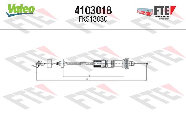 FTE 4103018 FTE Kuplungkötél, kuplungbowden