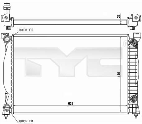 TYC 641 211 702-0014-R - Vízhűtő