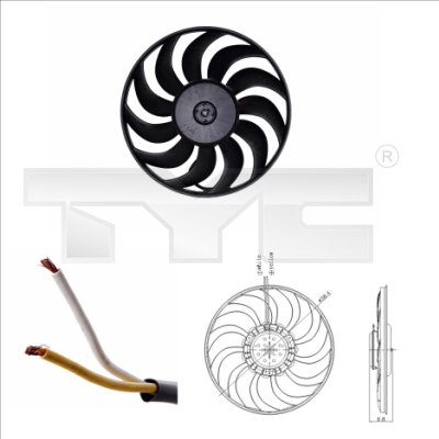 TYC 802-0051 Ventillátor, hűtőventillátor, ventillátor motor hűtőrendszerhez