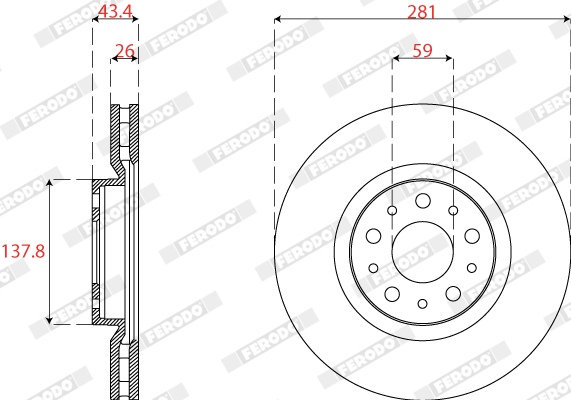 FERODO FER DDF2776C FÉKTÁRCSA 1020210