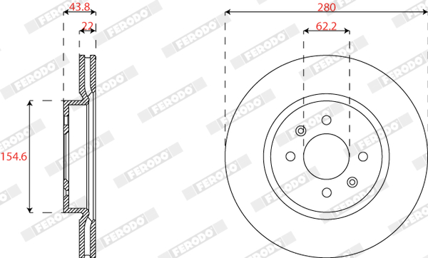 FERODO FER DDF2819C FÉKTÁRCSA 1020210