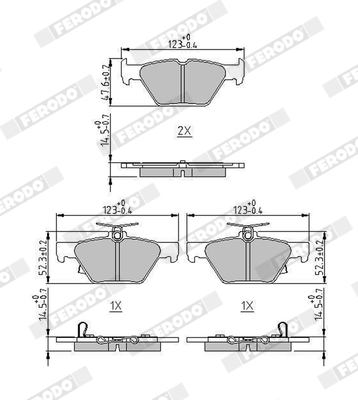 FERODO FDB5244 FDB5244 SET PLACUTE FRANA - FERODO