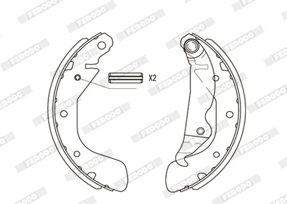 FERODO FER FSB334 Fékpofakészlet kézifékhez, rögzítőfékhez, dobfékhez
