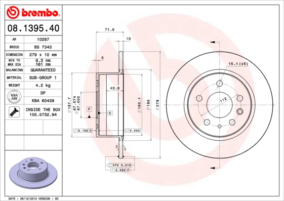 BREMBO  féktárcsa