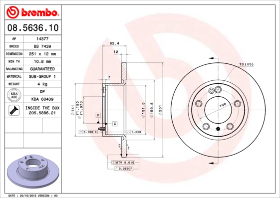 BENDIX 561 684 B H.féktárcsa pár 1db=1pár (2db) (95661796)