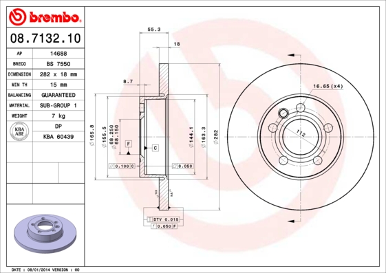 BREMBO BRE08.7132.10 féktárcsa