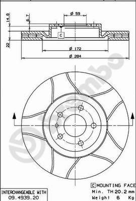 BREMBO BRE09.4939.76 féktárcsa