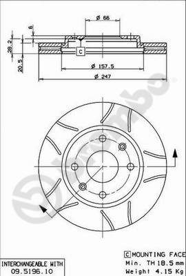 BREMBO BRE09.5196.75 féktárcsa