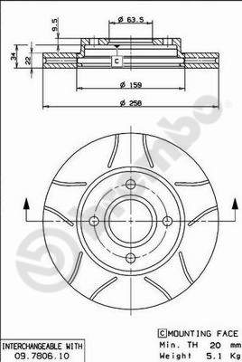 BREMBO 09.7806.75B Féktárcsa