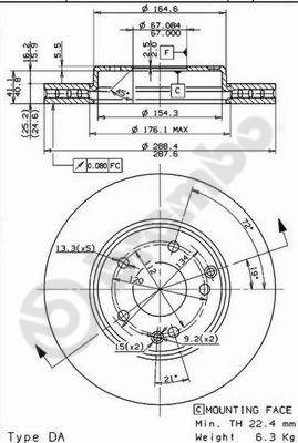 BREMBO BRE09.8411.11 féktárcsa