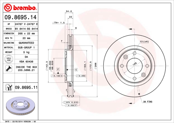 BREMBO  Féktárcsa